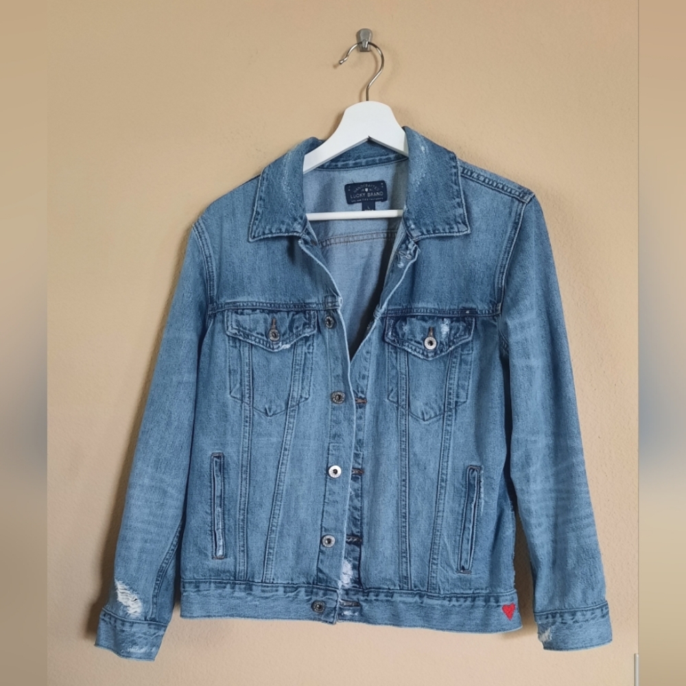 Lucky Brand Tomboy Trucker Oversized Denim Jacket